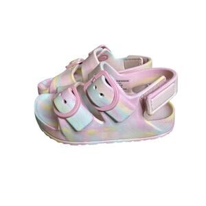 Wonder Nation Toddler Kids EVA Double Buckle Sandals Pink 5-6 New